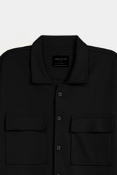 Ottoman Double Pocket Overshirt - Carbon Black